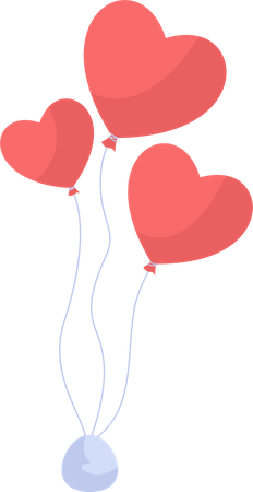 Balão em forma de coração  Ilustração