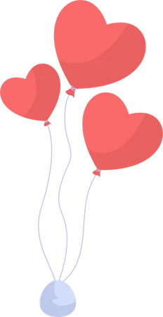 Balão em forma de coração  Ilustração
