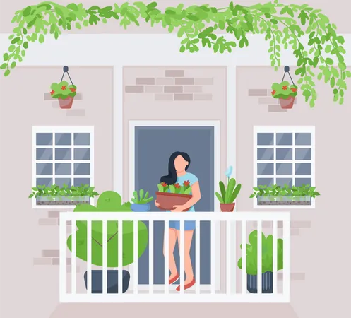 Jardin sur balcon  Illustration