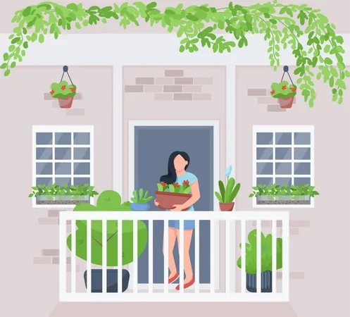 Balcony garden Illustration