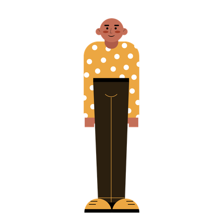 Bald Man Character  Illustration