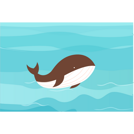 Baleine en mer  Illustration