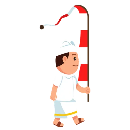 Vector Cartoon Character Set Of Bali Hindu Boy Suitable For Hinduism Theme Illustration