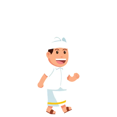 Vector Cartoon Character Set Of Bali Hindu Boy Suitable For Hinduism Theme Illustration