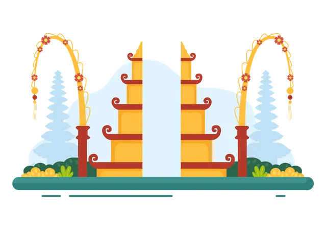 Bali Handara Gate  Illustration