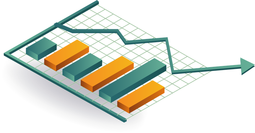 Balkendiagrammanalyse und Datenmanagement  Illustration