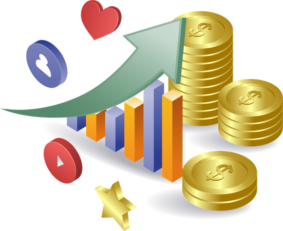 Balkendiagramm zur finanziellen Entwicklung des Unternehmens  Illustration