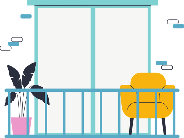Balkon  Illustration