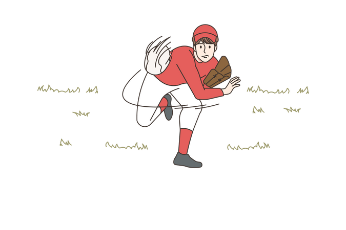 Balle de lancer de presse à balles de baseball  Illustration