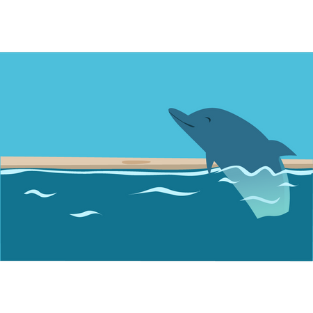 Ballena en el océano  Ilustración