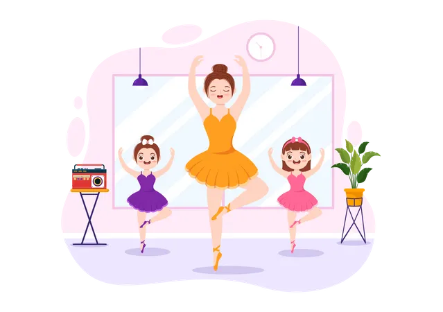 Ballerina Dance Illustration