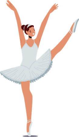 Ballerina dancer demonstrate dancing skill  Illustration