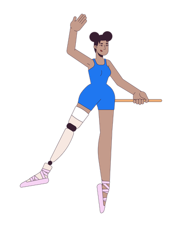 Ballerina nera con protesi alla gamba  Illustration