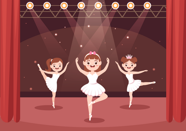 Ballet dancers dancing Illustration