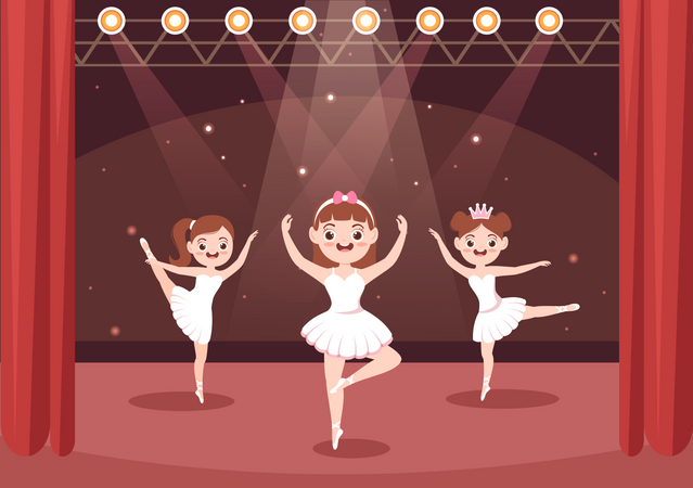 Ballet dancers dancing  Illustration