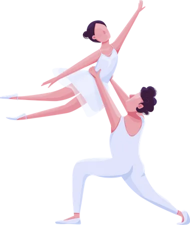 Performance de couple de danseurs de ballet  Illustration