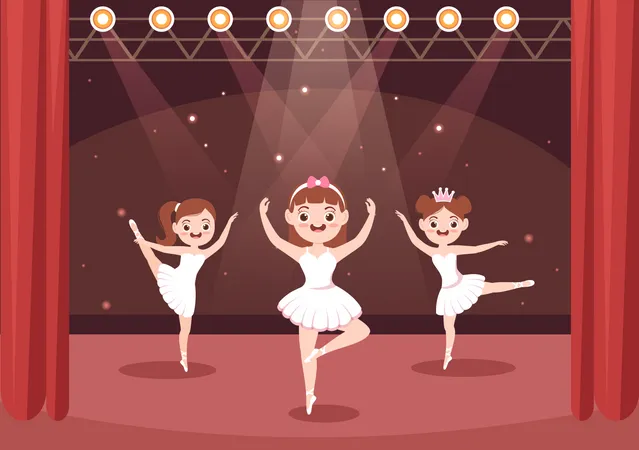 Danseurs de ballet dansant  Illustration