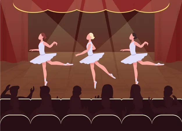 Noche de baile de ballet  Ilustración