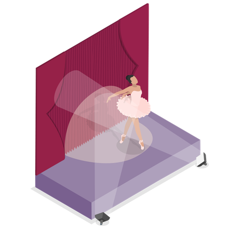 Ballet Performance on stage  Illustration