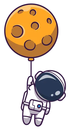 Astronaute accroché à un ballon terrestre  Illustration