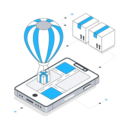 Balloon Delivery  Illustration