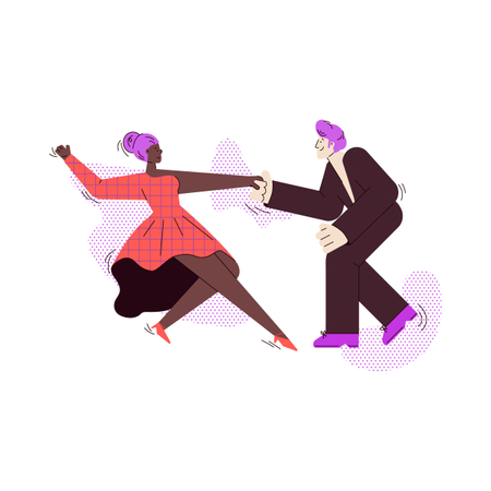 Ballroom dancers dancing Illustration