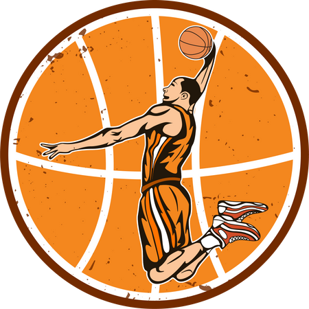 Leyenda del deporte del baloncesto  Ilustración
