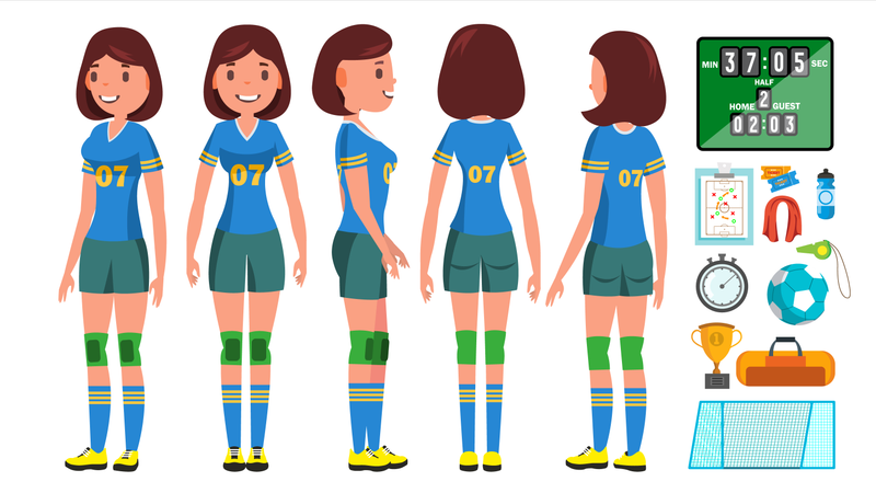 Balonmano Chica Jugadora Femenina  Ilustración