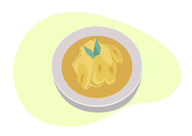 Banana stew in coconut milk  Illustration