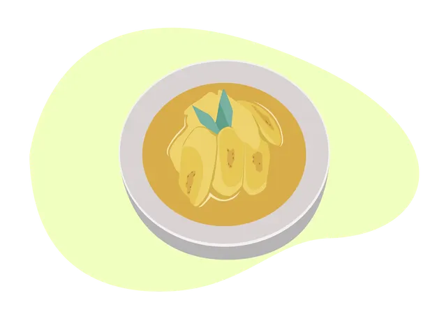 Banana stew in coconut milk  Illustration