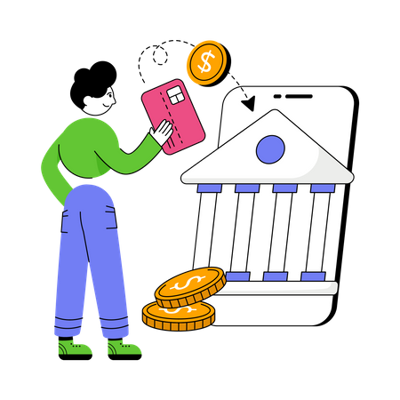 Banca en línea  Illustration