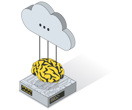 Banco de dados de nuvem de IA  Ilustração