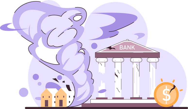 Banco vai à falência  Ilustração
