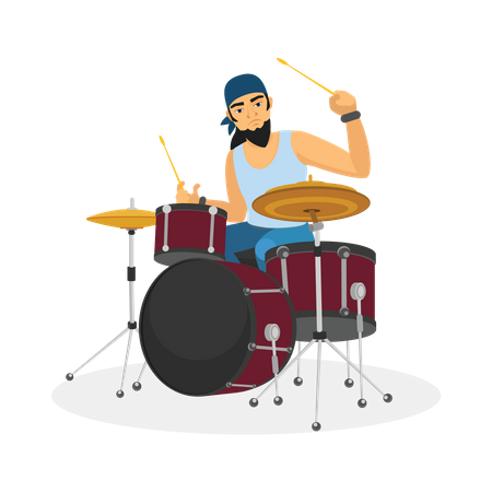 Band Drummer  Illustration