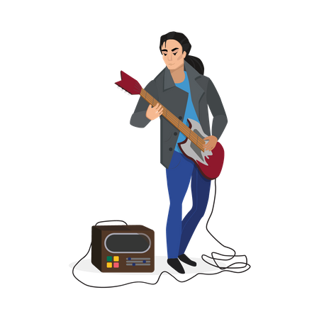 Band Guitarist  Illustration