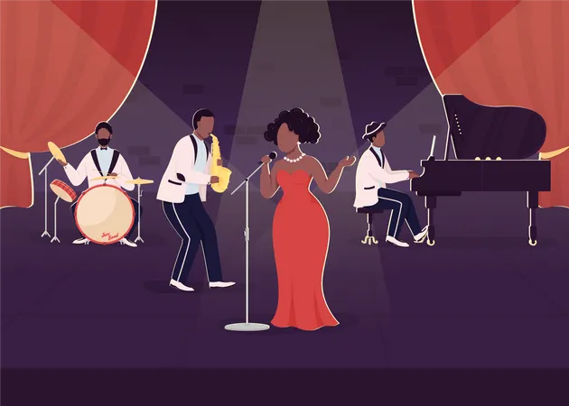 Banda de jazz ao vivo  Ilustração