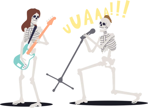 Banda de rock para halloween  Ilustración