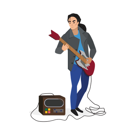 Guitarrista de la banda  Ilustración