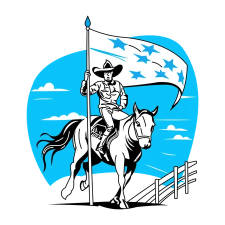 Bandeira de cowboy  Ilustração