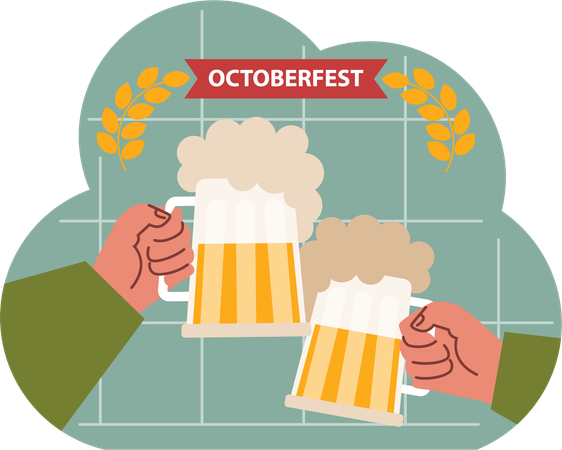 Bandera del festival de octubre  Ilustración