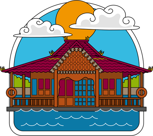 Bangka Belitung Traditional House  Illustration