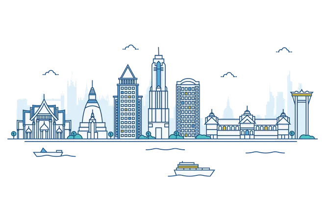 Bangkok skyline  Illustration