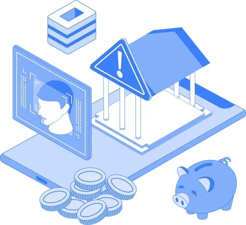 Bank account security lock  Illustration