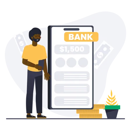 Bank app  Illustration