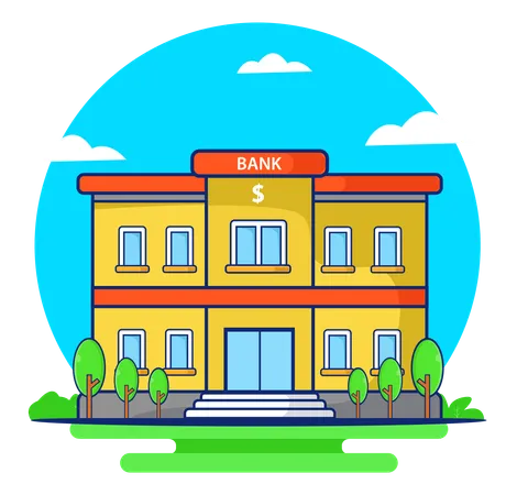 Bank Building Vector Icon Illustration Illustration