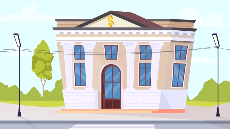 Bank Building Illustration