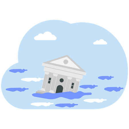 Bank building facing loss  Illustration