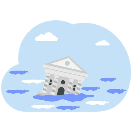 Bank building facing loss  Illustration