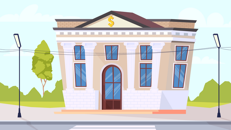 Bank Building  Illustration