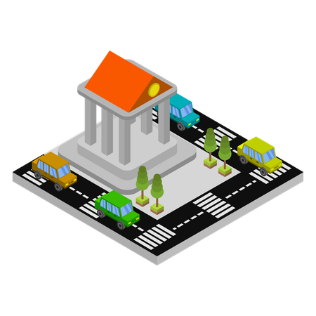 Bank building  Illustration
